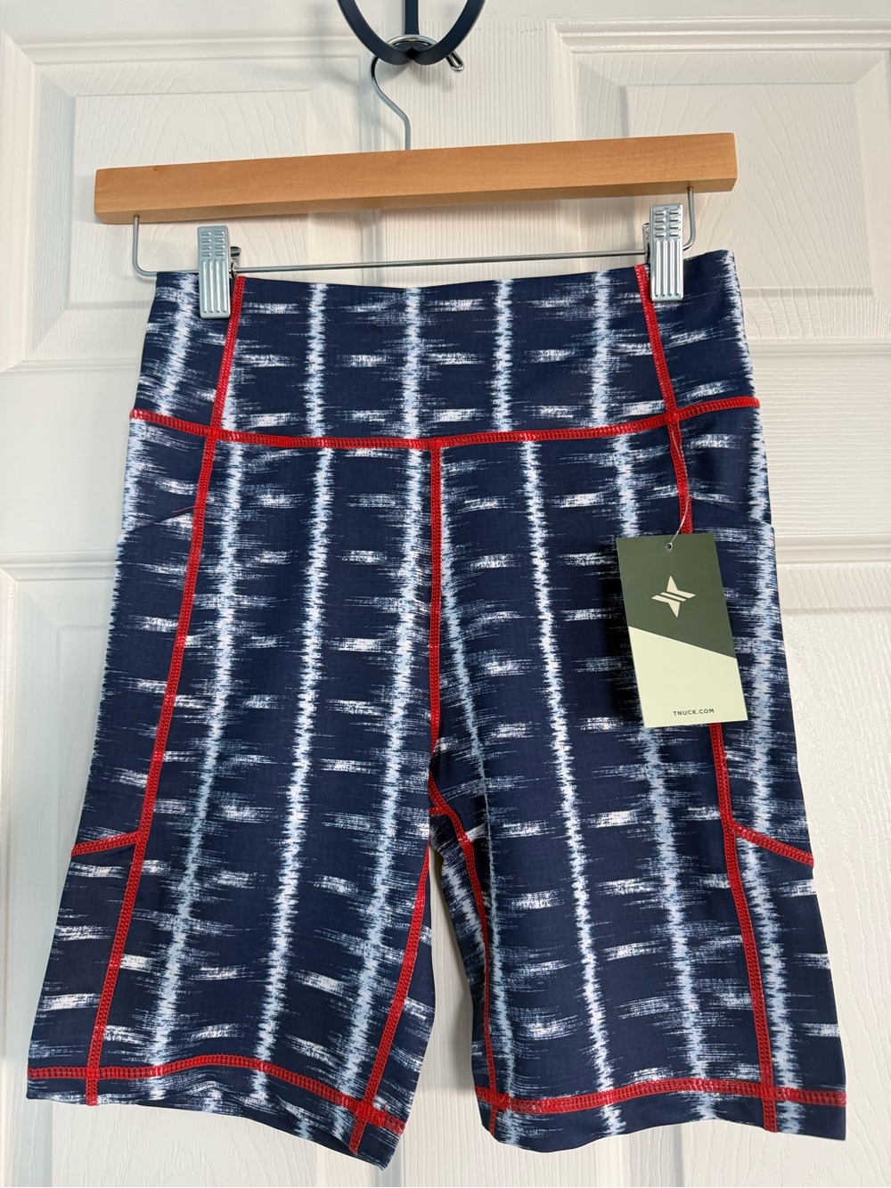 Tuckernuck TNUCK Sport Ava Compression Bike Shorts  Red White + Blue NWT XS
